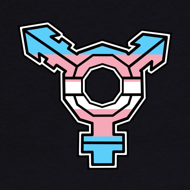 Transgender Identity Pride Symbol with Flag Colours - Gender Sexuality - Transgender Symbol by Bleeding Red Pride